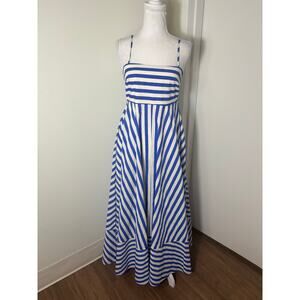 Aston Studio Blue and White Striped Maxi Dress Sz 4